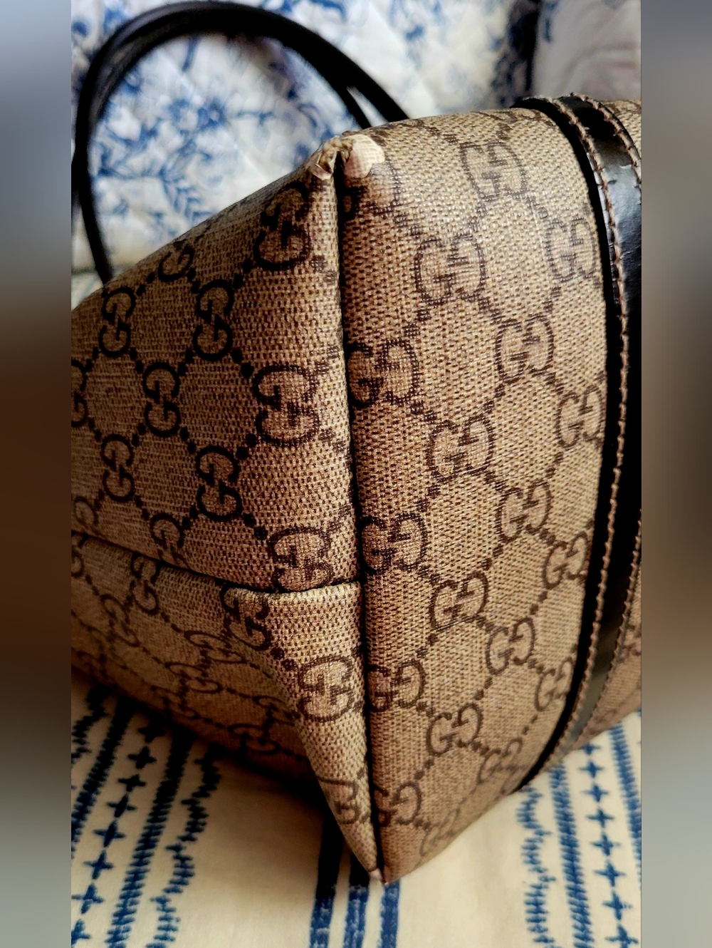 GUCCI GG Supreme Medium Joy Tote Tattoo Rose Hearts collection Authentic! - Picture 14 of 16